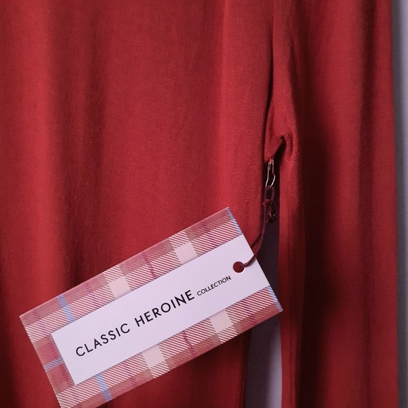 F21 Contemporary Mock Neck Long Sleeve Knit Top Rust Women's M - Picture 5 of 13